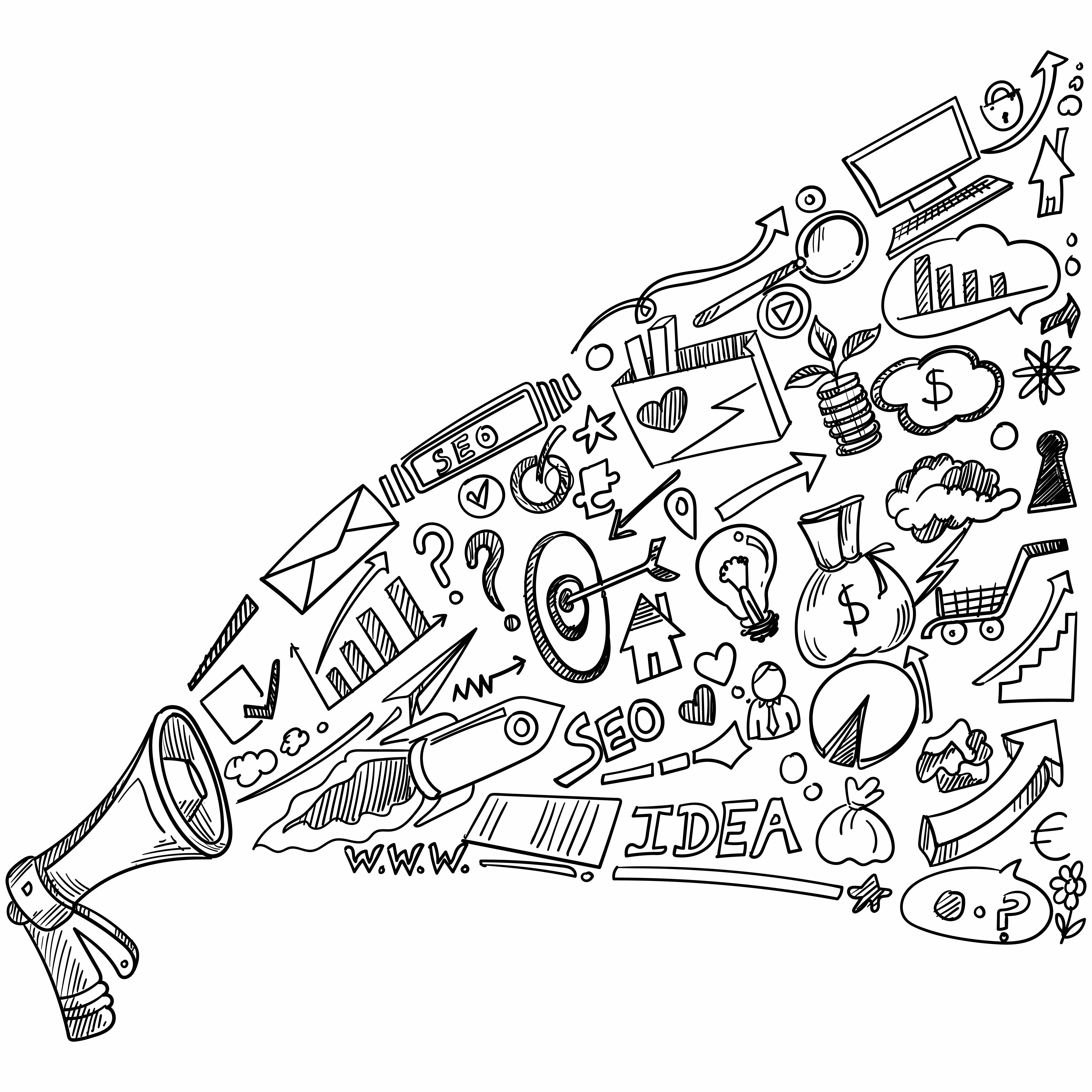 Hand draw doodle decorative set design